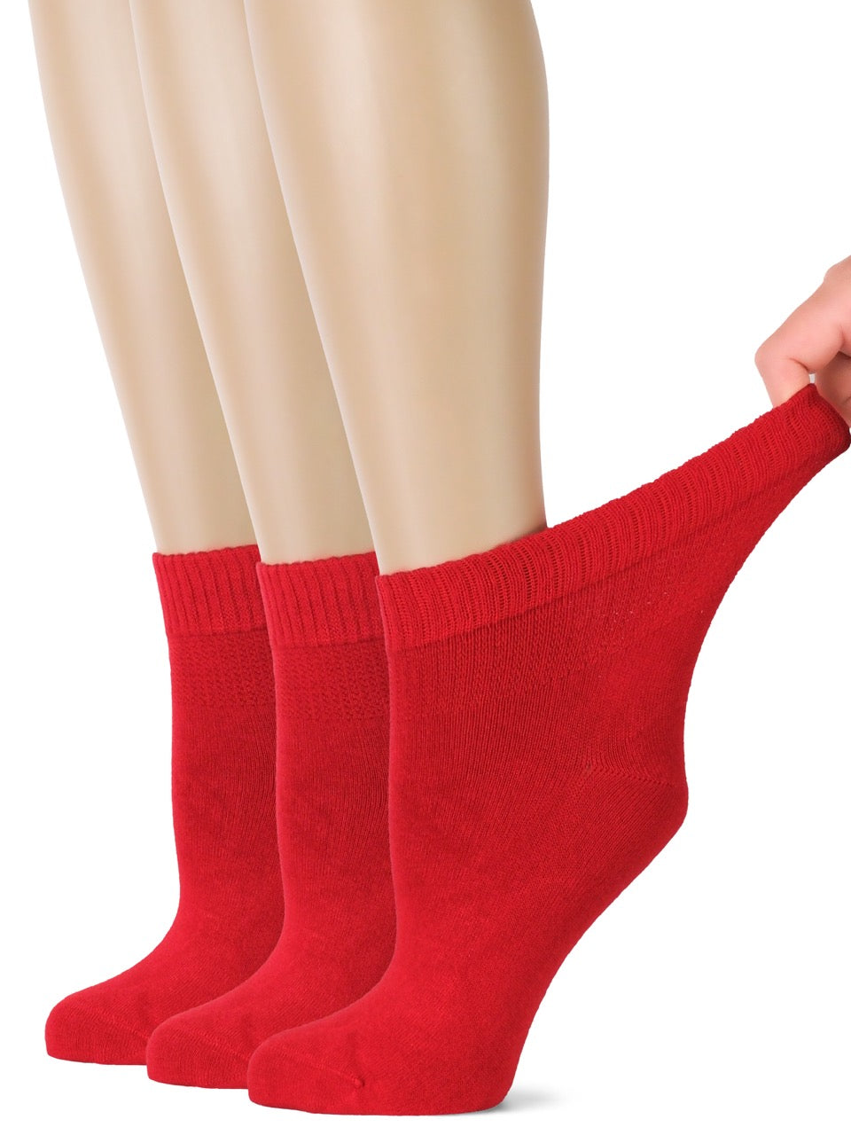 Women's Comfortable Diabetic Bamboo Ankle Socks for Swollen Legs, 3 Pairs